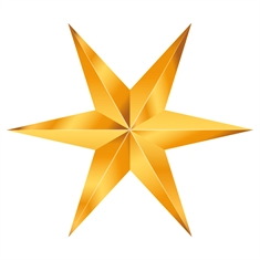 Christmas Decoration Golden Christmas Star Sticker
